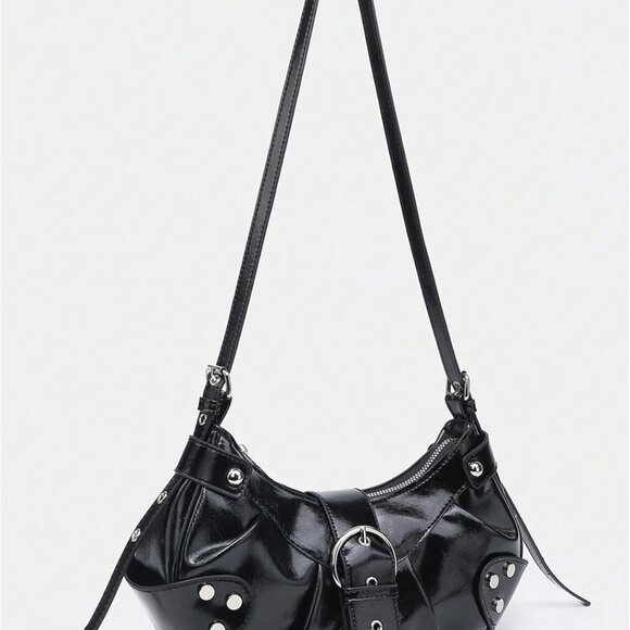 Stylish Studded Women's Hobo Bag with Zipper Closure - Perfect Gift Choice - Picture 2 of 7